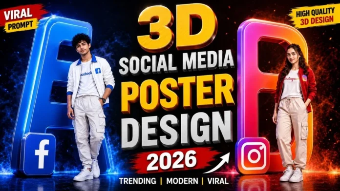 3D Social Media Poster Promt