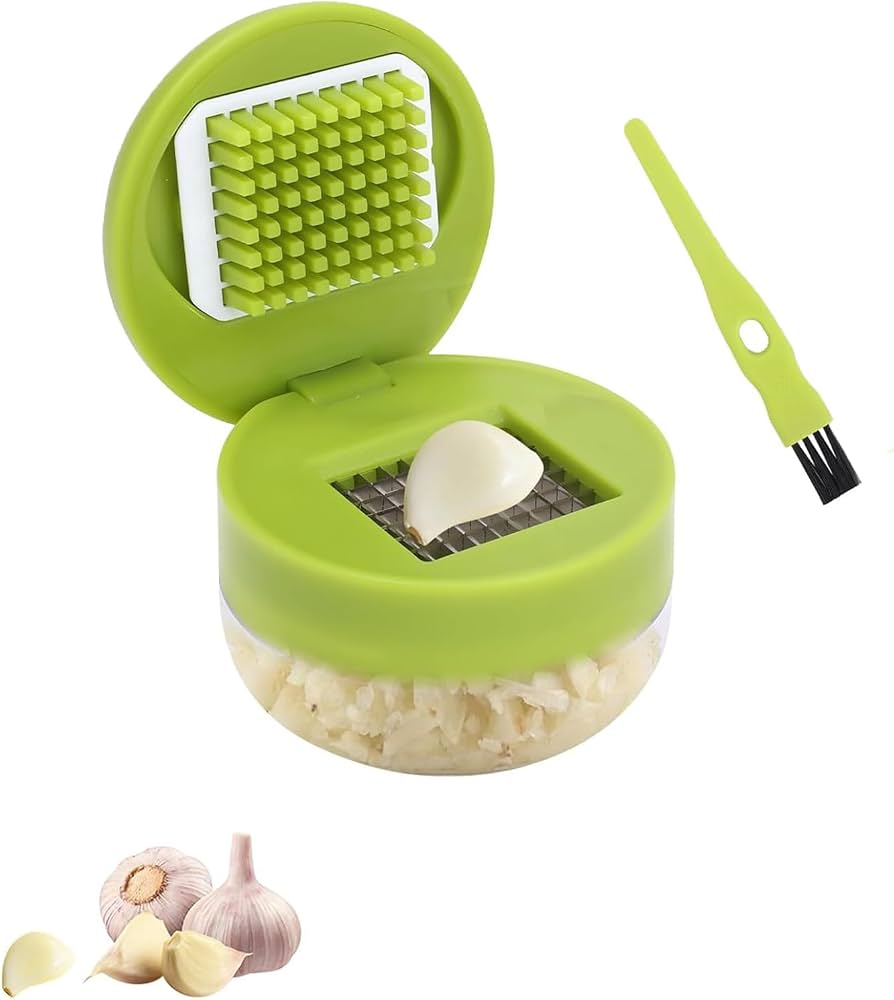 2 Pack Garlic Press Set with Cleaning Brush